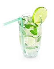cocktail with lime and mint