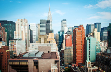 New York City Manhattan skyline view with Chrysler building