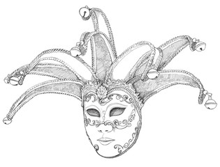 Fototapeta premium Venetian Mask - vector drawing