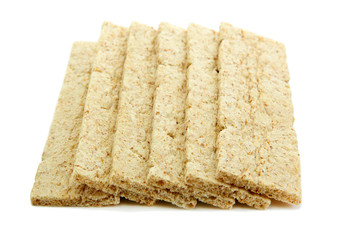 tasty crispbread, isolated on white