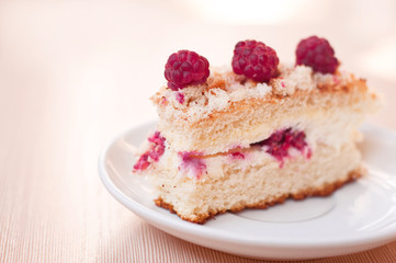 Tasty raspberry sponge cake