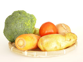 Vegetables in bamboo basket