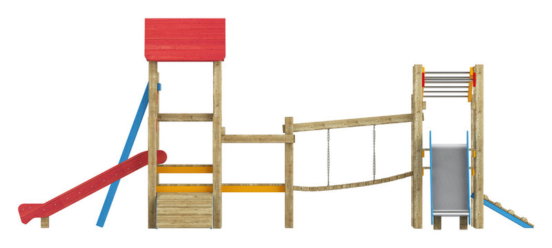 Playground apparatus with slides