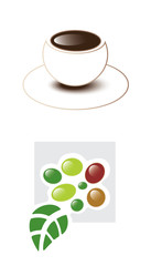 vector coffe cup and logo with coffee