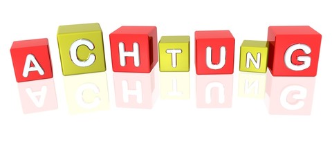 3D Bunte Würfel - Achtung II