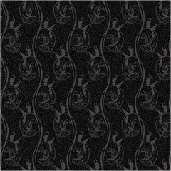 Vintage rustic flower seamless pattern. gray background