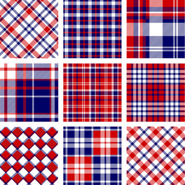 Plaid patterns, american flag colors