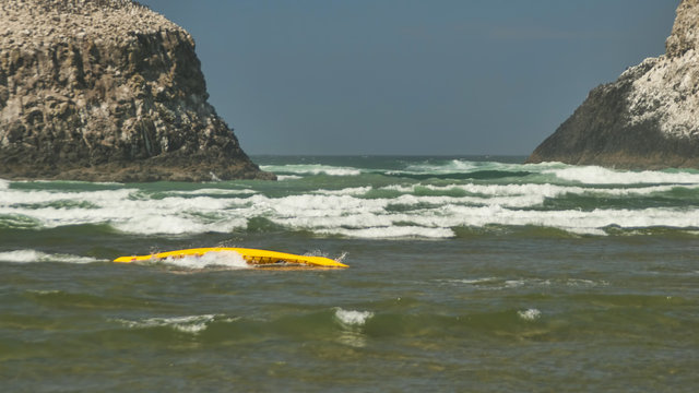 Over Turned Kayak in Ocean