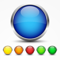 Vektor Buttonset rund & bunt