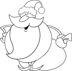 cartoon santa claus for coloring book