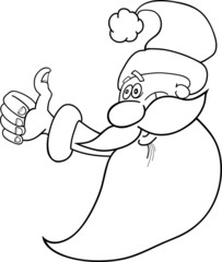 cartoon santa claus for coloring book