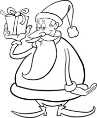 cartoon santa claus for coloring book