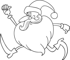 cartoon santa claus for coloring book