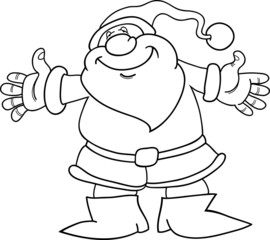 cartoon santa claus for coloring book
