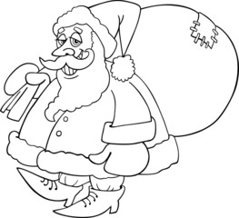 cartoon santa claus for coloring book