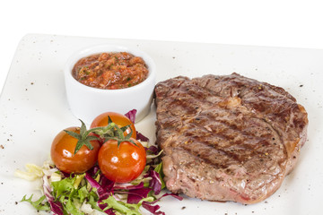 Grilled Beef Steak Isolated On a White Background