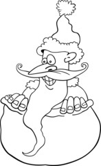 cartoon santa claus for coloring book