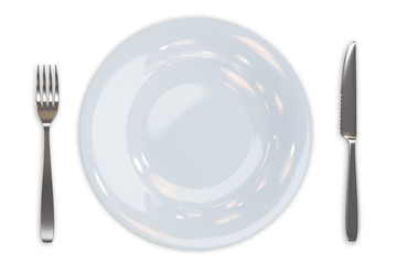 Fork, Knife and Plate