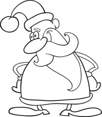 cartoon santa claus for coloring book