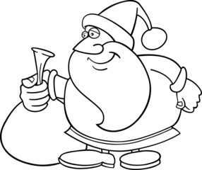 cartoon santa claus for coloring book