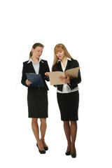 A full-length portrait of successful businesswomen