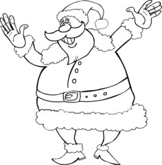 cartoon santa claus for coloring book