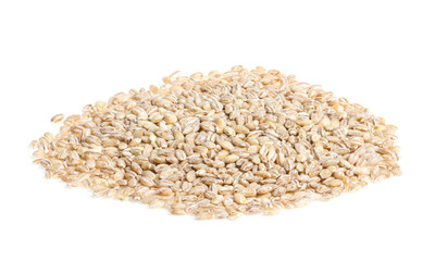 Pile of Pearl Barley isolated on white