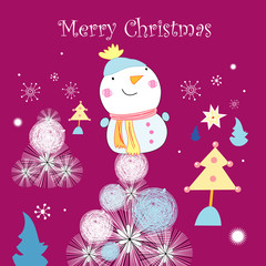 greeting card with a snowman