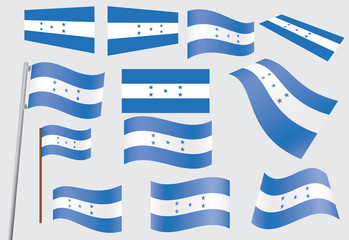 set of flags of Honduras vector illustration