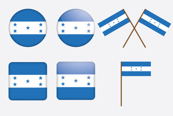 set of badges with flag of Honduras vector illustration