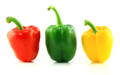Red,green and yellow bell peppers