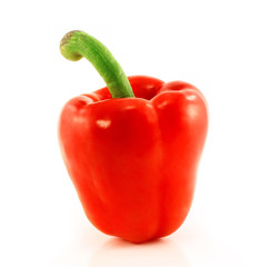 Red bell peppers on white background