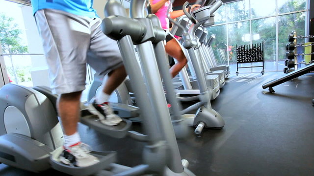 Members Exercising at Gym