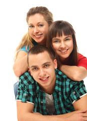 happy college friends