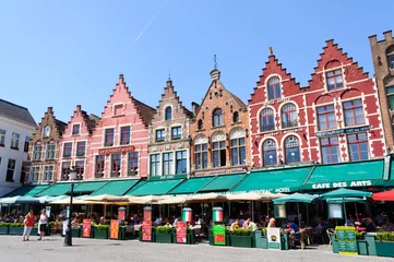 Türaufkleber Der Markt (Marktplatz) in Brügge, Belgien © Scirocco340