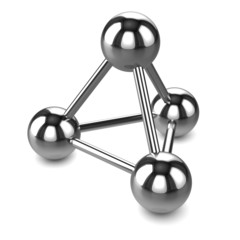 3d Triangle union of chrome spheres
