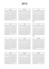 Basic calendar for 2013