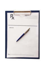 medical clipboard on white