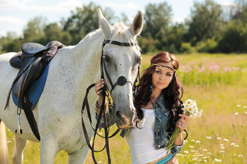 Obraz premium Girl with horse