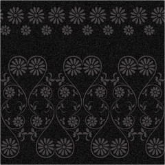 Vintage rustic flower pattern on a gray background