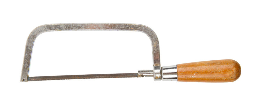 Very old small iron metal saw