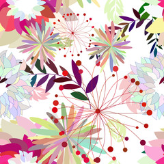 Seamless multicolor floral pattern