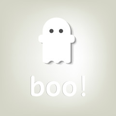 creative poster for Halloween. little ghost