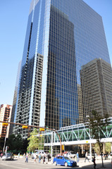 Fototapeta premium Skyscrapers towering over Calgary Alberta Canada.