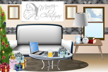 holiday home scene vector