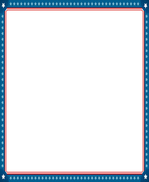 illustrated image of empty picture frame with stars and stripes