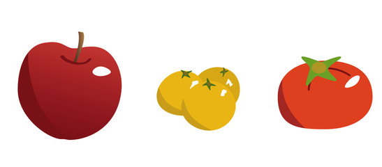 リンゴ、柚子、柿