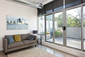 Modern living room and balcony