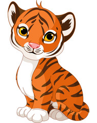 Fototapeta na wymiar Cute tiger cub