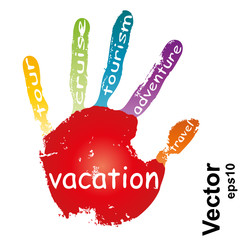 Vector conceptual red human abstract hand